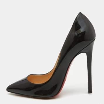 Pre Owned Christian Louboutin Black Patent Leather Pigalle Pumps Size 37