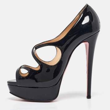 Pre Owned Christian Louboutin Black Patent Leather Mademoi Pumps Size 38