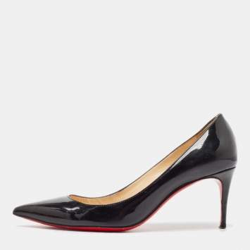 Pre Owned Christian Louboutin Black Patent Leather Pigalle Follies Pumps Size 35