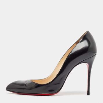 Pre Owned Christian Louboutin Black Leather Corneille Pumps Size 36