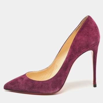 Pre Owned Christian Louboutin Purple Suede Pigalle Follies Pumps Size 40