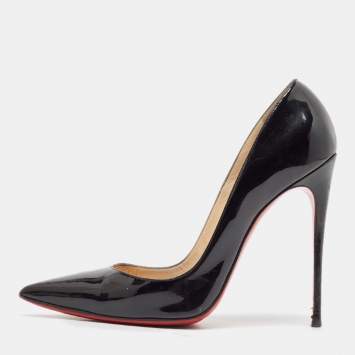 Pre Owned Christian Louboutin Black Patent Leather So Kate Pumps Size 40