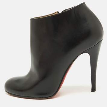 Christian Louboutin Black Leather Belle Ankle Length Boots Size 36.5