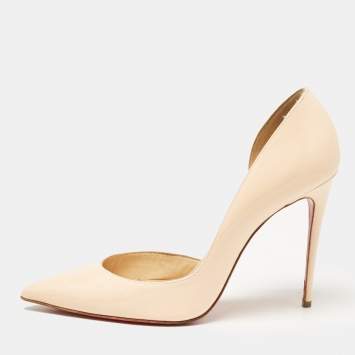 Pre Owned Christian Louboutin Pink Patent Leather Iriza Pumps Size 39