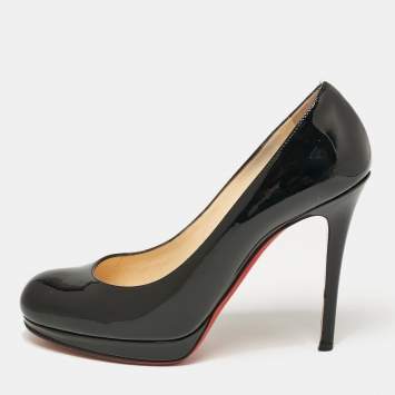 Pre Owned Christian Louboutin Black Patent Leather New Simple Pumps Size 37.5