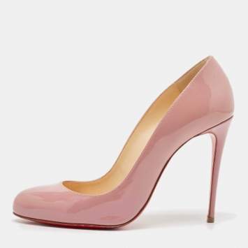 Pre Owned Christian Louboutin Pink Patent Leather Dorissima Pumps Size 37.5
