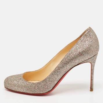 Pre Owned Christian Louboutin Multicolor Glitter Fifi Pumps Size 37