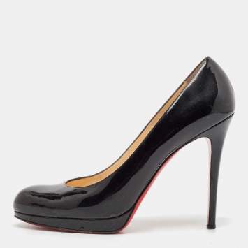 Pre Owned Christian Louboutin Black Patent Leather New Simple Pumps Size 41