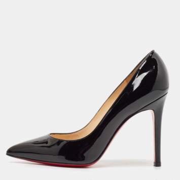 Pre Owned Christian Louboutin Black Patent Leather Pigalle Pumps Size 36