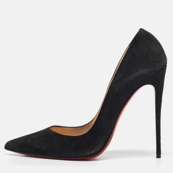 Pre Owned Christian Louboutin Black Suede So Kate Pumps Size 41.5
