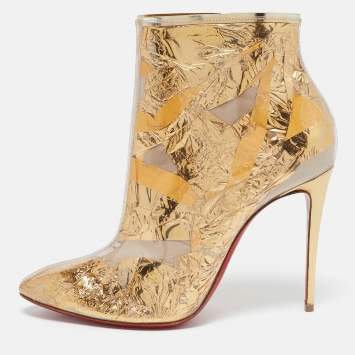 Christian Louboutin Transparent PVC Booty Ankle Length Boots Size 39