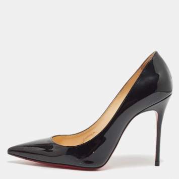 Pre Owned Christian Louboutin Black Patent Leather Pigalle Pumps Size 36