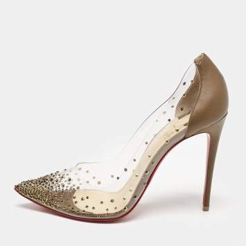 Christian Louboutin Transparent PVC and Leather Degrastrass Pumps Size 40