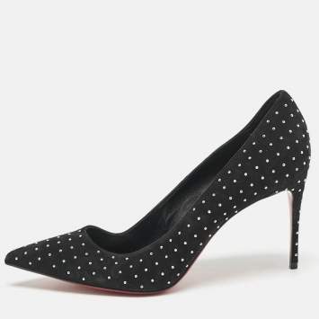 Pre Owned Christian Louboutin Black Suede Pigalle Follies Pumps Size 39.5