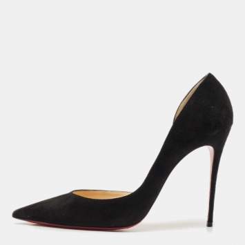 Christian Louboutin Black Velvet Iriza Pointed Toe D'orsay Pumps Size 39