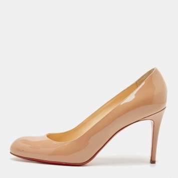 Christian Louboutin Beige Patent Leather Simple Pumps Size 40.5