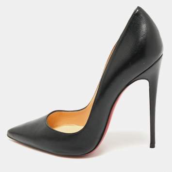 Pre Owned Christian Louboutin Black Leather So Kate Pumps Size 38.5