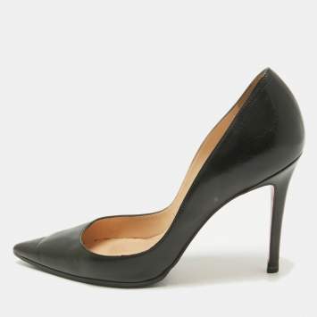 Pre Owned Christian Louboutin Black Leather Pigalle Pumps Size 37