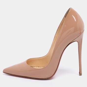 Christian Louboutin Beige Patent Leather So Kate Pumps Size 37