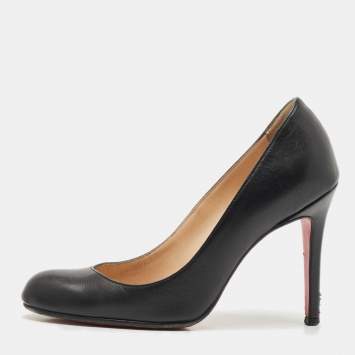 Pre Owned Christian Louboutin Black Leather Bianca  Pumps Size 34