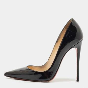 Pre Owned Christian Louboutin Black Patent Leather So Kate Pointed Toe Pumps Size 36