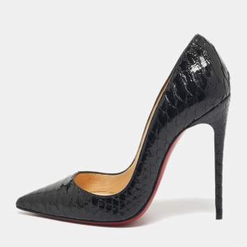 Christian Louboutin Black Python So Kate Pumps Size 34
