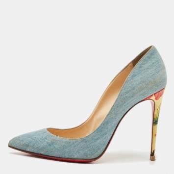 Christian Louboutin Blue Denim So Kate 120 Pumps Size 38.5