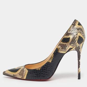 Pre Owned Christian Louboutin Multicolor Python Leather So Kate Pumps Size 38