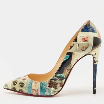 Pre Owned Christian Louboutin Multicolor Patent Leather Pigalle Follies Pumps Size 37