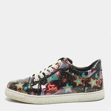 Pre Owned Christian Louboutin Multicolor Patent Leather Louis Junior Low Top Sneakers Size 39.5