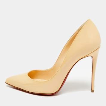 مملوكة مسبقًا Christian Louboutin So Kate Size 35 Beige Patent Leather Pumps