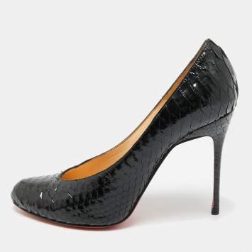 Christian Louboutin Black Python So Kate Pumps Size 34 Christian