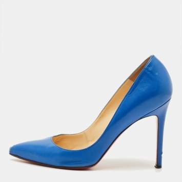 Pre Owned Christian Louboutin So Kate Size 39 Blue Leather Pumps