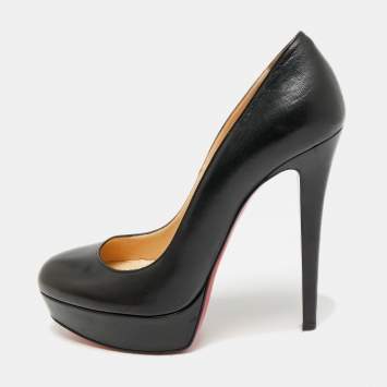 مملوكة مسبقًا Christian Louboutin Bianca Size 39 Black Leather Platform Pumps
