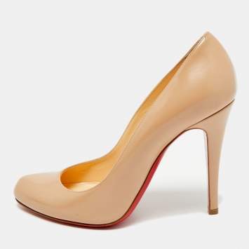 مملوكة مسبقًا Christian Louboutin Simple Size 38.5 Beige Leather Pumps