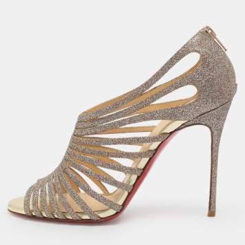 Pre Owned Christian Louboutin Multibrida Size 38.5 Multicolor Glitter Pumps