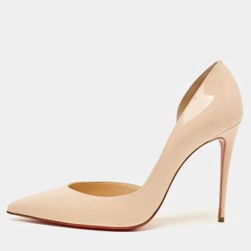 مملوكة مسبقًا Christian Louboutin Iriza Size 39.5 Pink Patent Leather D'orsay Pumps