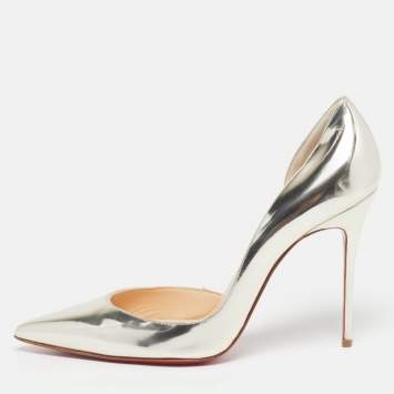 Pre Owned Christian Louboutin Iriza Size 39 Gold Patent Leather Pumps