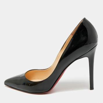 Pre Owned Christian Louboutin Pigalle Size 38 Black Patent Leather Pumps