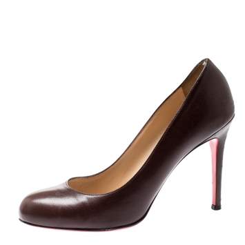 مملوكة مسبقًا Christian Louboutin Brown Leather New Simple Pumps Size 39