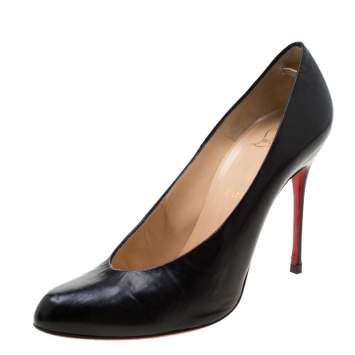 Pre Owned Christian Louboutin Black Leather Pumps Size 39.5