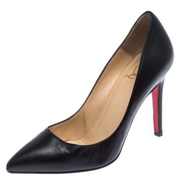 Pre Owned Christian Louboutin Black Leather Eloise Pumps Size 34.5