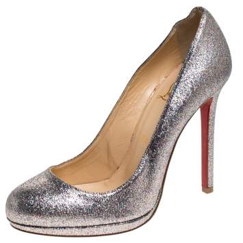 Pre Owned Christian Louboutin Multicolor Glitter Fifi Pumps Size 38.5
