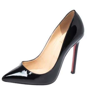 Pre Owned Christian Louboutin Black Patent Leather So Kate Pumps Size 36.5