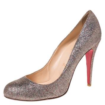 Pre Owned Christian Louboutin Multicolor Glitter Fifi Pumps Size 40.5