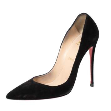 Pre Owned Christian Louboutin Black Suede So Kate Pointed Toe Pumps Size 39.5