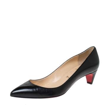 Pre Owned Christian Louboutin Black Leather Pigalle Pumps Size 38.5