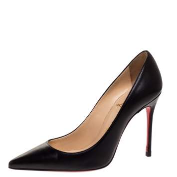 Pre Owned Christian Louboutin Black Leather Eloise Pumps Size 35