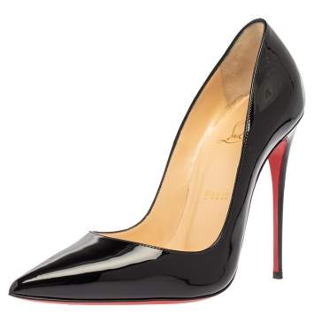 Pre Owned Christian Louboutin Black Patent Leather So Kate Pumps Size 38.5 