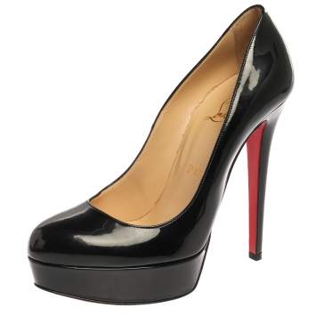 Pre Owned Christian Louboutin Black Patent Leather Bianca Pumps Size 38